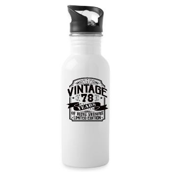 Vintage 78 ans d’être génial 78 anniversaire - Gourde avec paille intégrée - blanc - Droite