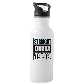 Straight Outta 1993 Birthday 1993 Born 1993 - Water bottle with straw - white - Right