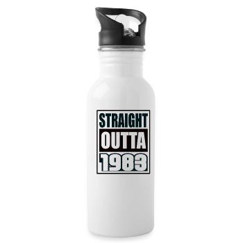 Straight Outta 1983 Anniversaire 1983 Né en 1983 - Gourde avec paille intégrée - blanc - Droite