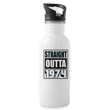 Straight Outta 1974 Birthday 1974 Born 1974 - Water bottle with straw - white - Right