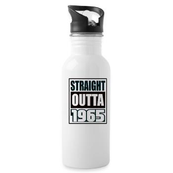 Straight Outta 1965 Birthday 1965 Born 1965 - Water bottle with straw - white - Right