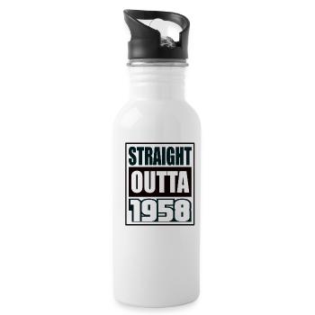Straight Outta 1958 Birthday 1958 Born 1958 - Water bottle with straw - white - Right