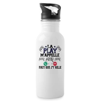 Play Station Game Gamer Gaming Gameuse Cadeau - Gourde avec paille intégrée - blanc - Droite