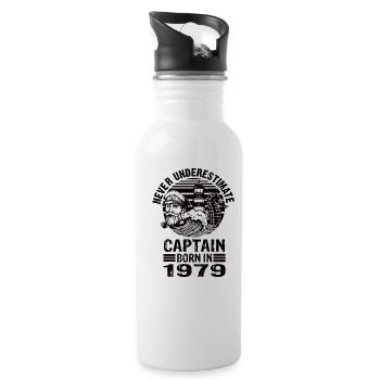 Never Underestimate Captain né en 1979 - Gourde avec paille intégrée - blanc - Droite