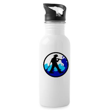 Feuerwehrmann - Trinkflasche mit integriertem Trinkhalm - Weiß - Rechts