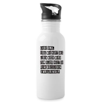 Beste Oma Oma Und Opa Oma Enkelkinder - Trinkflasche mit integriertem Trinkhalm - Weiß - Rechts