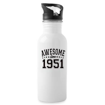 Awesome Since 1951 Birthday 1951 Vintage 1951 - Water bottle with straw - white - Right