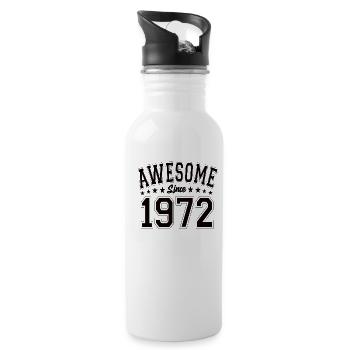 Awesome Since 1972 Geburtstag 1972 Vintage 1972 - Trinkflasche mit integriertem Trinkhalm - Weiß - Rechts