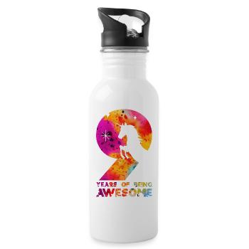 9 ANS D’ÊTRE UNE LICORNE GÉNIALE 9E ANNIVERSAIRE - Gourde avec paille intégrée - blanc - Droite