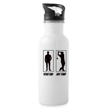 Your Dad My Dad Golf Papa - Trinkflasche mit integriertem Trinkhalm - Weiß - Rechts