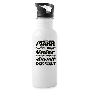 Anwalt - Trinkflasche mit integriertem Trinkhalm - Weiß - Rechts