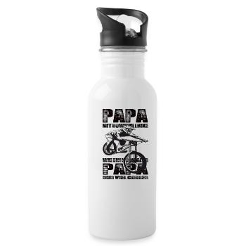 Papa Mit Downhill Bike Wie Ein Normaler Papa nur - Trinkflasche mit integriertem Trinkhalm - Weiß - Rechts
