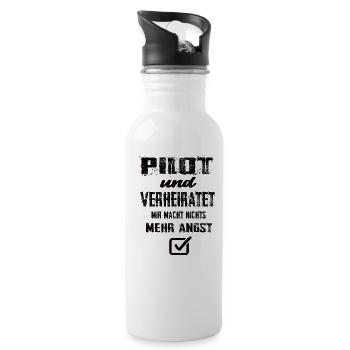 Pilot - Trinkflasche mit integriertem Trinkhalm - Weiß - Rechts
