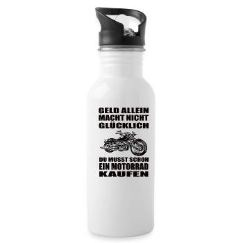 Motorrad - Trinkflasche mit integriertem Trinkhalm - Weiß - Rechts