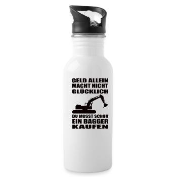 Bagger - Trinkflasche mit integriertem Trinkhalm - Weiß - Rechts