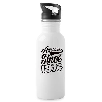 Awesome Since 1973 - Water bottle with straw - white - Right