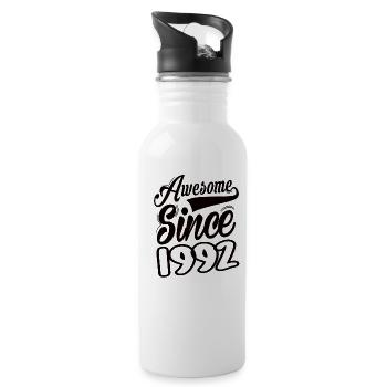 Awesome Since 1992 - Water bottle with straw - white - Right