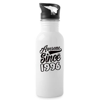 Awesome Since 1996 - Water bottle with straw - white - Right