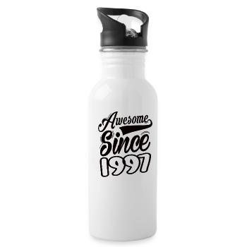 Awesome Since 1997 - Water bottle with straw - white - Right