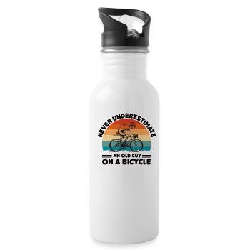 Road Cycling Road Cyclist Road Bikes - Water bottle with straw - white - Right