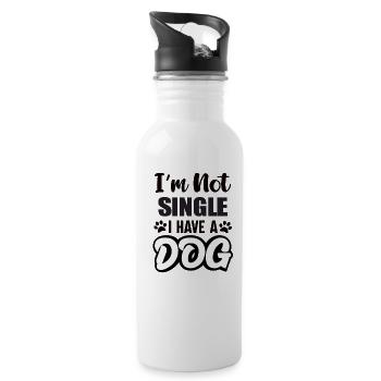 Im Not Single I Have A Dog - Water bottle with straw - white - Right