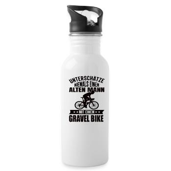 Gravelbike Gravel Gravelbikes Gravel Bike - Trinkflasche mit integriertem Trinkhalm - Weiß - Rechts