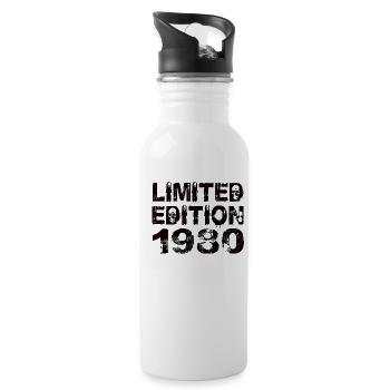 Limited Edition 1980 Birthday 1980 Birthday - Water bottle with straw - white - Right