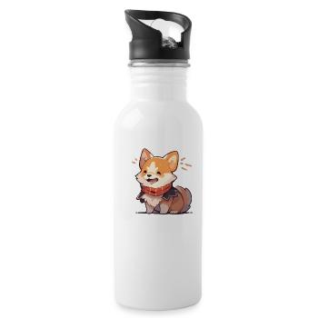 Corgi - Gourde avec paille intégrée - blanc - Droite