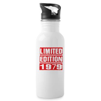 Limited Edition 1979 Birthday 1979 Vintage Retro - Water bottle with straw - white - Right