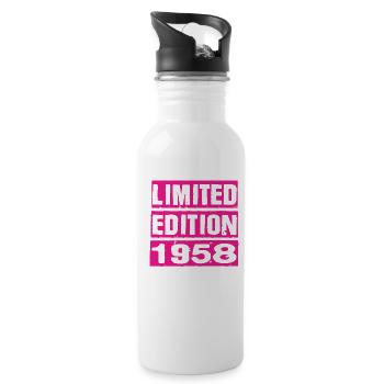 Limited Edition 1958 - Trinkflasche mit integriertem Trinkhalm - Weiß - Rechts