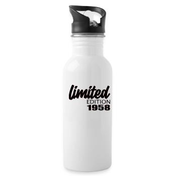 Limited Edition 1958 - Trinkflasche mit integriertem Trinkhalm - Weiß - Rechts