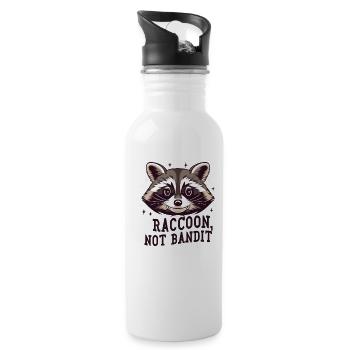 Waschbär Waschbär Bébé raton laveur n’est pas un bandit - Gourde avec paille intégrée - blanc - Droite