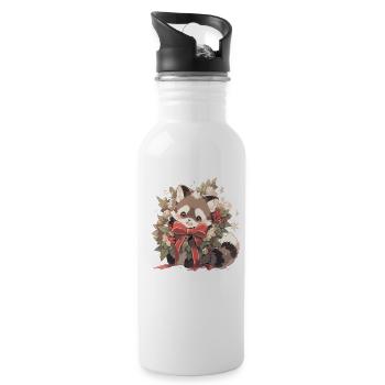 Raccoon, Raccoon, Raccoon, Baby Guard Bears - Water bottle with straw - white - Right