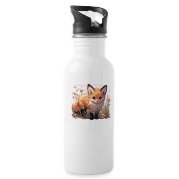 Fox, Foxes, Fox, Children, Fox, Baby, Animal, Forest - Water bottle with straw - white - Right