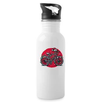 Cycling Bicycle Cycling Bike Cyclist - Water bottle with straw - white - Right