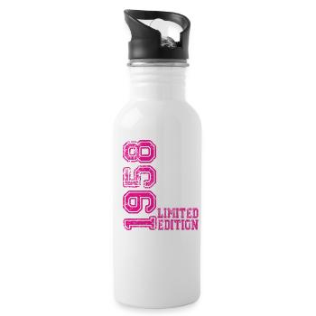 Limited Edition 1958 - Trinkflasche mit integriertem Trinkhalm - Weiß - Rechts