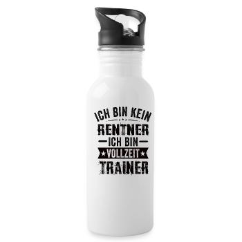 Ich Bin Kein Rentner Ich Bin Vollzeit Trainer - Trinkflasche mit integriertem Trinkhalm - Weiß - Rechts