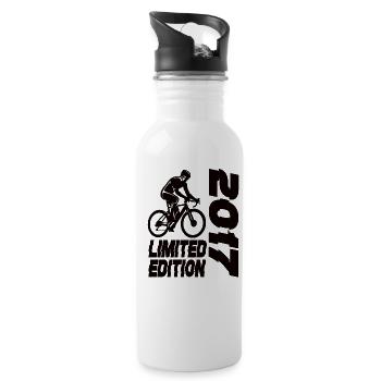 Limited Edition 2017 Limited Edition Fahrrad - Trinkflasche mit integriertem Trinkhalm - Weiß - Rechts