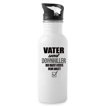 Father and downhiller - Water bottle with straw - white - Right