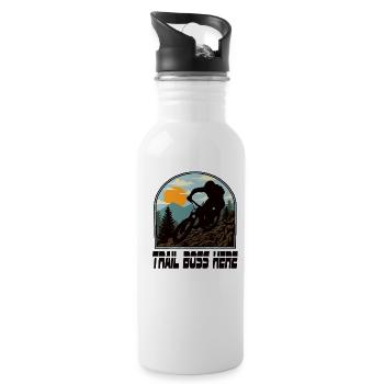 Downhill Mountain Bike Mtb Mountain Bike Biking - Water bottle with straw - white - Right
