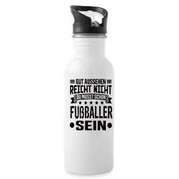Soccer Soccer Player Soccer Team Soccer Game - Water bottle with straw - white - Right