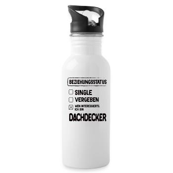 Roofer Relationship Status - Water bottle with straw - white - Right