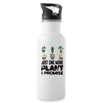 Just One More Plant I Promise Pflanze Pflanzen - Trinkflasche mit integriertem Trinkhalm - Weiß - Rechts