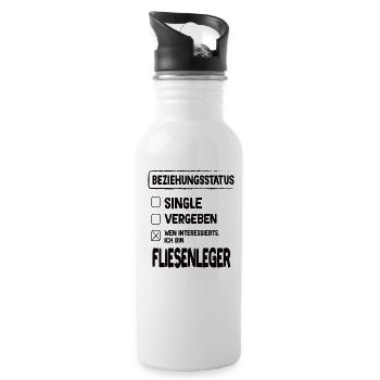 Tiler Relationship Status Tiler Profession - Water bottle with straw - white - Right