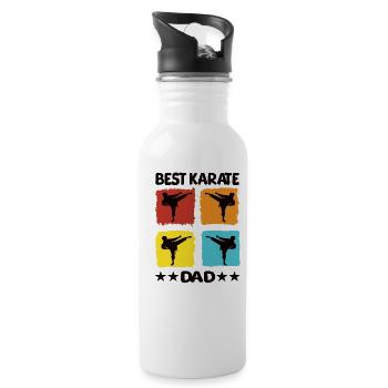 Meilleur père de karaté - Gourde avec paille intégrée - blanc - Droite