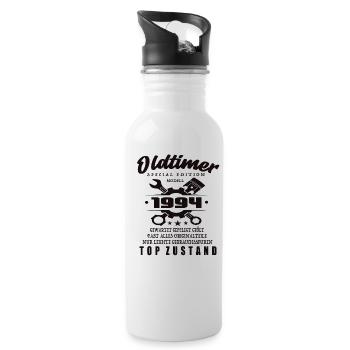 Oldtimer Special Edition Modell 1994 Geburtstag - Trinkflasche mit integriertem Trinkhalm - Weiß - Rechts