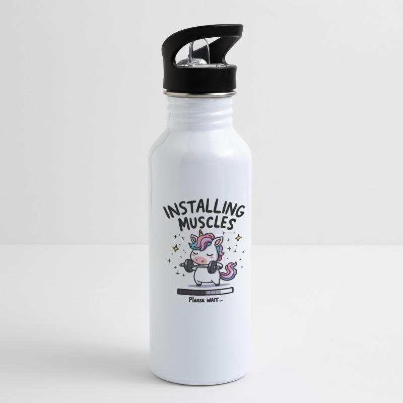 Installing Muscles Please Wait Weight Training Einhon Water bottle with straw