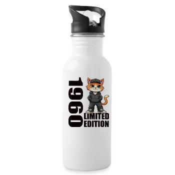 Limited Edition 1960 Birthday 1960 Born - Water bottle with straw - white - Right
