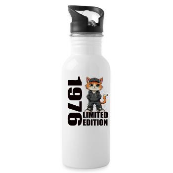 Limited Edition 1976 Birthday Born 1976 - Water bottle with straw - white - Right