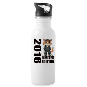Limited Edition 2016 Birthday 2016 Born - Water bottle with straw - white - Right